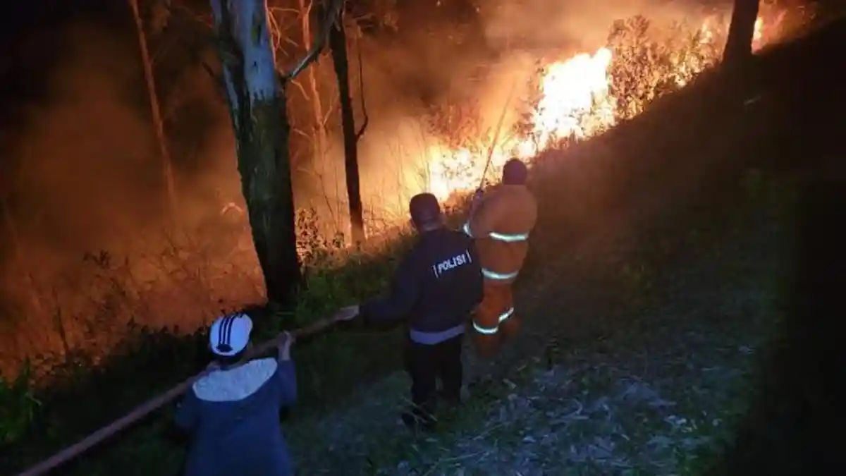 Kebakaran Lahan di Merek, Kapolres Imbau Warga Tak Lakukan Aktivitas yang Bisa Timbulkan Api