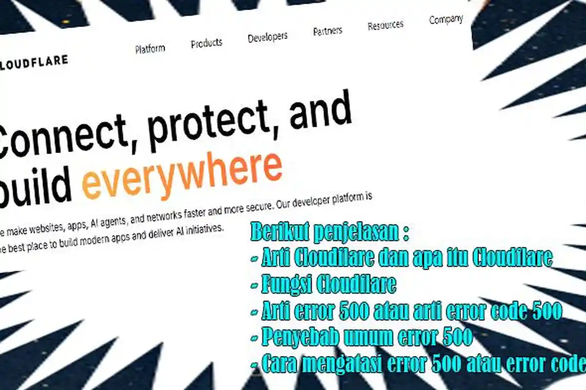 Arti Cloudflare dan Apa Itu Cloudflare, Fungsi, Arti Error Code 500, Penyebab, Cara Mengatasi
