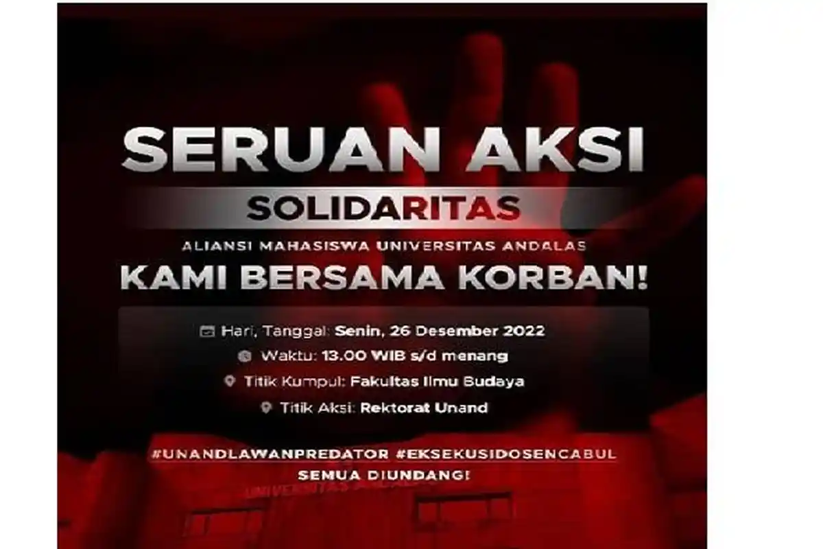 Aliansi Mahasiswa Unand Demo Siang ini, Tuntut Pimpinan Usut Tuntas Kekerasan Seksual di Kampus