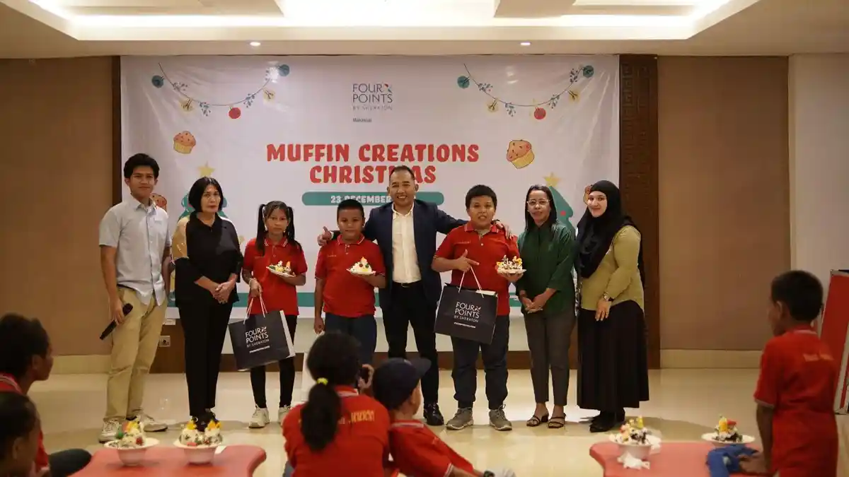 Four Points by Sheraton Makassar Rayakan Natal dengan Kreasi Muffin Bersama Anak Panti Asuhan
