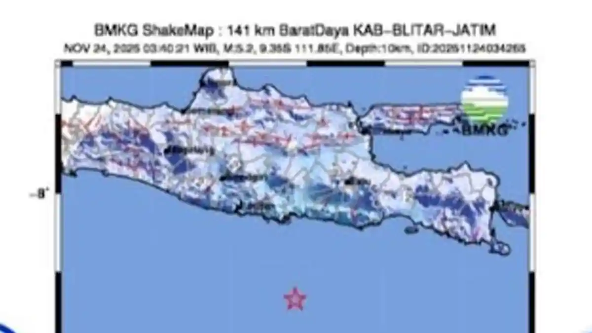 BREAKING NEWS Gempa Bumi 5,2 M Guncang Blitar, BPBD Sebut Belum Ada Laporan Dampak Gempa