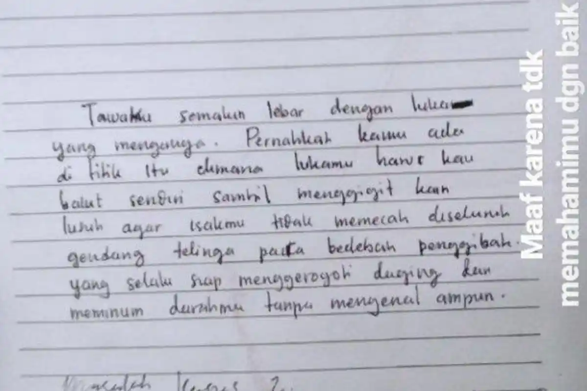 Surat Wasiat Asmaul Husna Mahasiswi yang Tewas Dibunuh Sang Kekasih, Asmara Tragis Berujung Maut