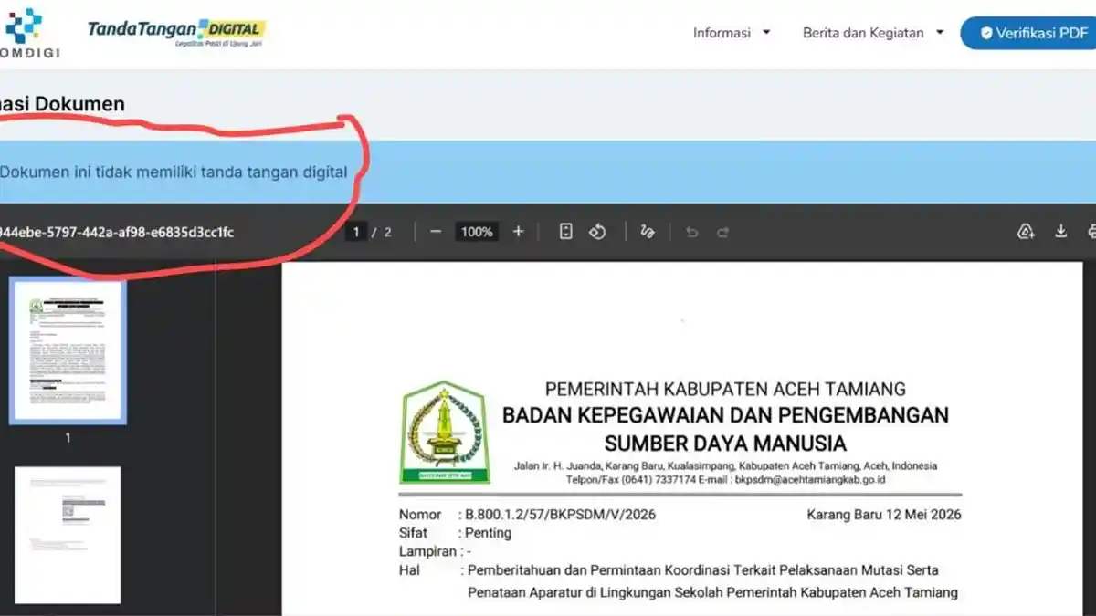 Surat Mutasi Bodong Teror Kepala Sekolah di Aceh Tamiang
