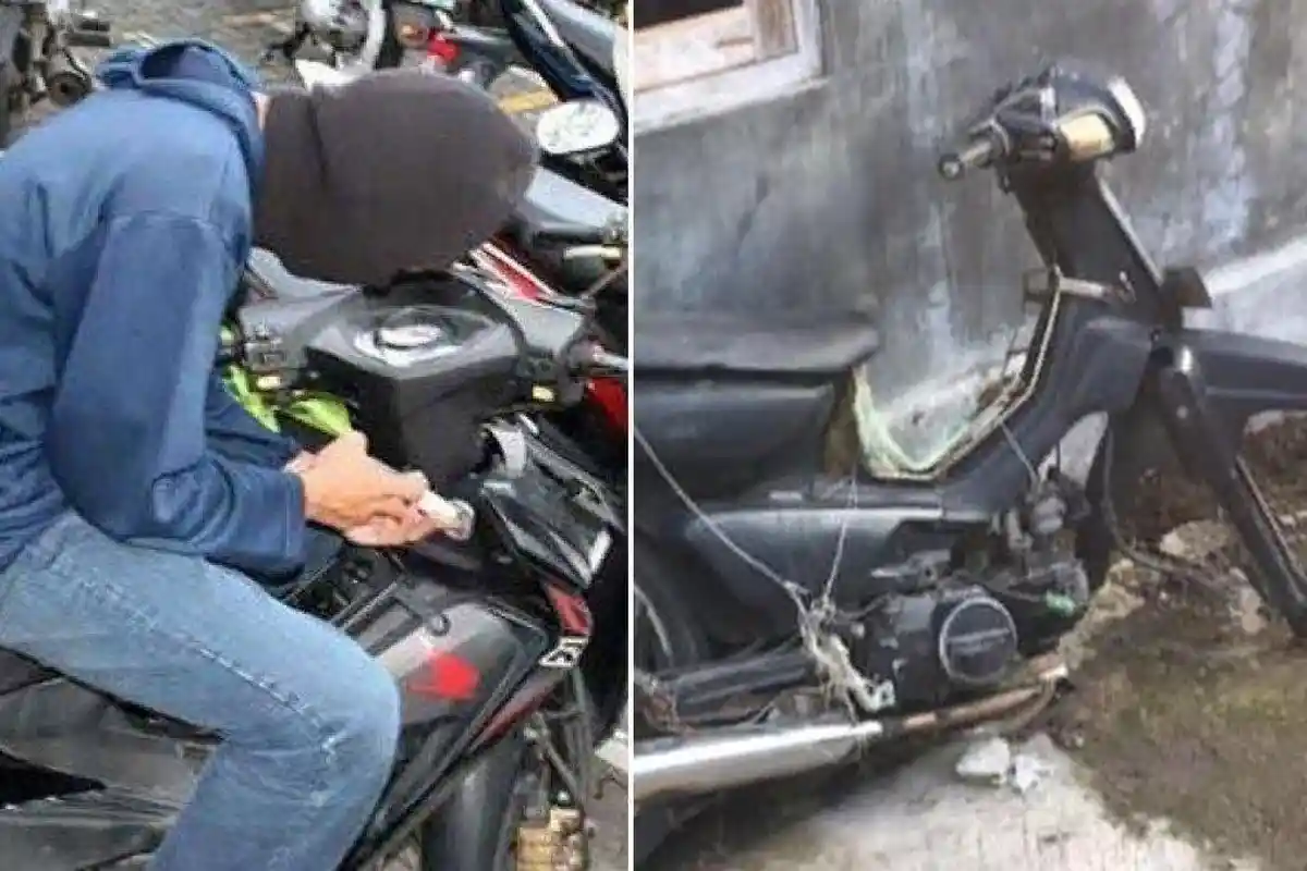 Beda dari yang Lain, Maling di Sleman Pilih Curi Roda Depan Motor, Sepeda Motornya Ditinggal