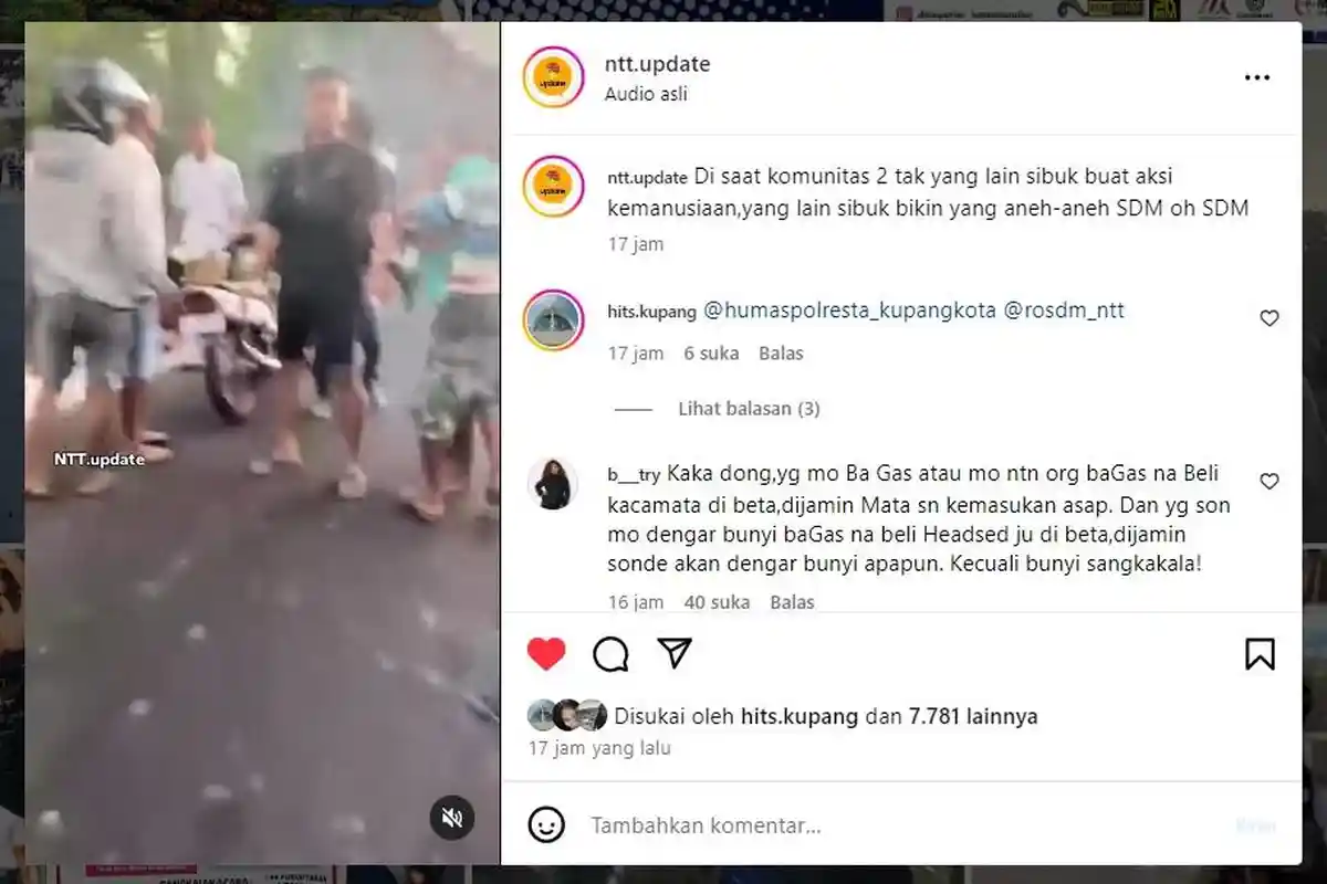 Keributan Usai Geng Motor Geber Gas di Kupang Viral, Warganet Mention Polisi