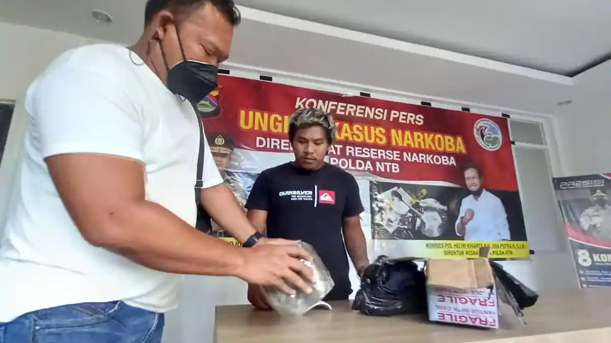 Polisi Tangkap Pria di Lombok Barat Diduga Pengedar Ganja 2 Kg