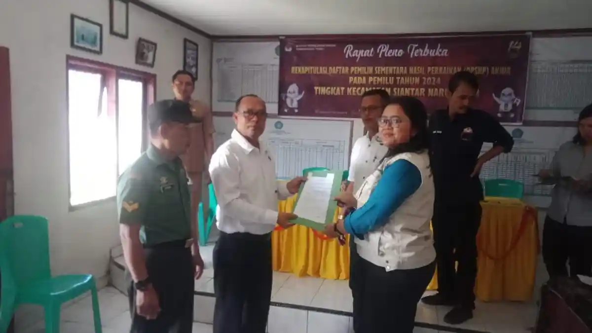 Polsek Porsea Hadiri Rapat Pleno Terbuka Rekapitulasi DPSHP Siantar Narumonda