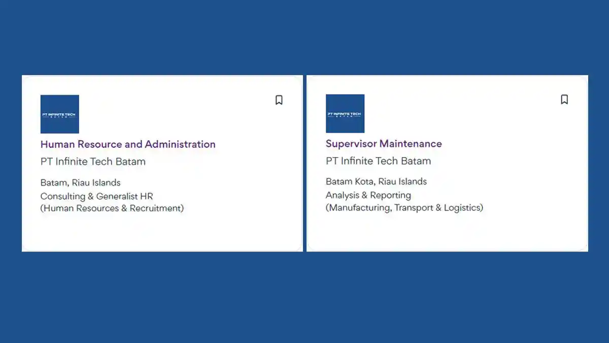 Lowongan Kerja Batam - PT Infinite Tech Batam Bukan Loker HRA, Supervisor Maintenance