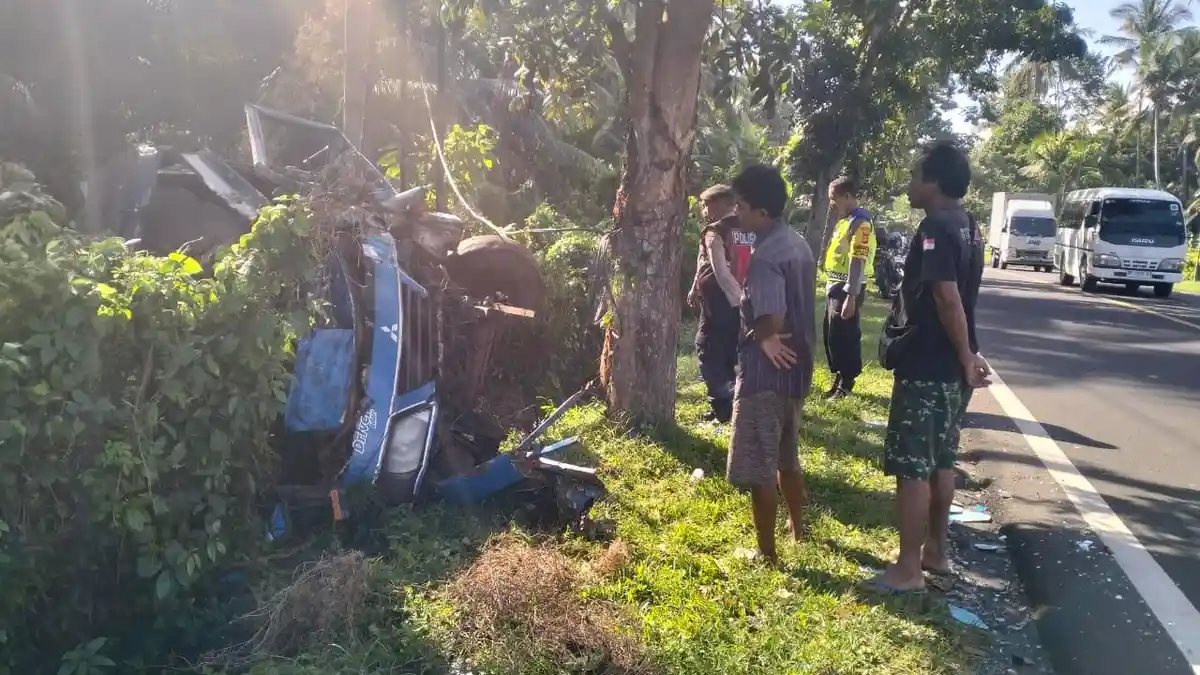 Bus Mini Ditemukan Ringsek di Jembrana Bali, Diduga Sopir Mengantuk, Alami Luka Robek