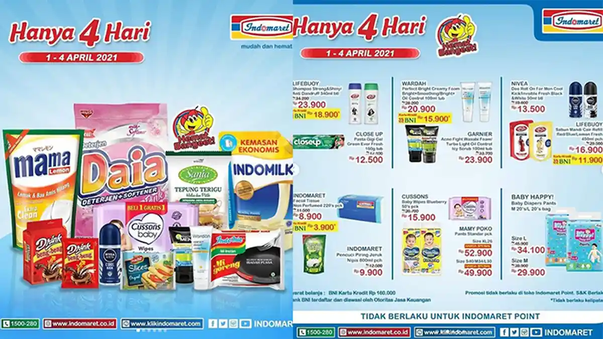 Promo JSM Indomaret 3 April 2021, Susu Beli 2 Lebih Hemat, Detergen Rp11.500, Popok Diskon Rp10.000