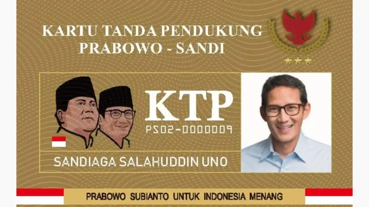 Viral KTP Prabowo-Sandi, Gerindra Sebut Tanpa Izin Prabowo dan Ancam Akan Laporkan Inisiator