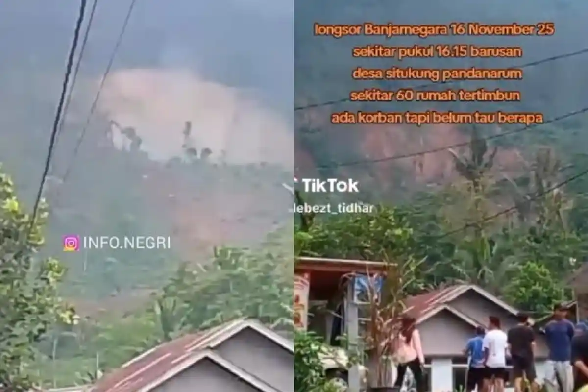 Detik-detik Warga Banjarnegara Panik Berlarian Saat Tanah Longsor