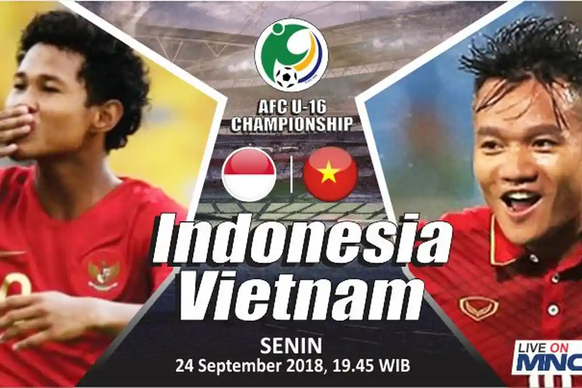 Sedang Berlangsung Live Streaming Timnas U-16 Indonesia vs Timnas U-16 Vietnam