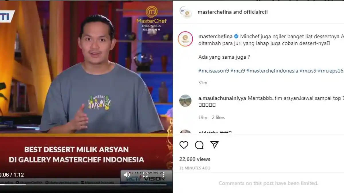 Dessert Arsyan Masterchef Indonesia Dipuji Juri, Chef Arnold: Dessert Terbaik di Galeri