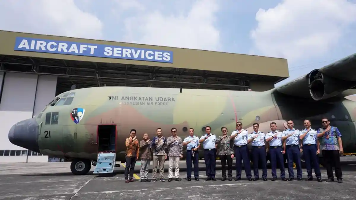 PTDI Gelar Aircraft Induction C-130 Hercules Milik TNI AU - Tribunjabar.id