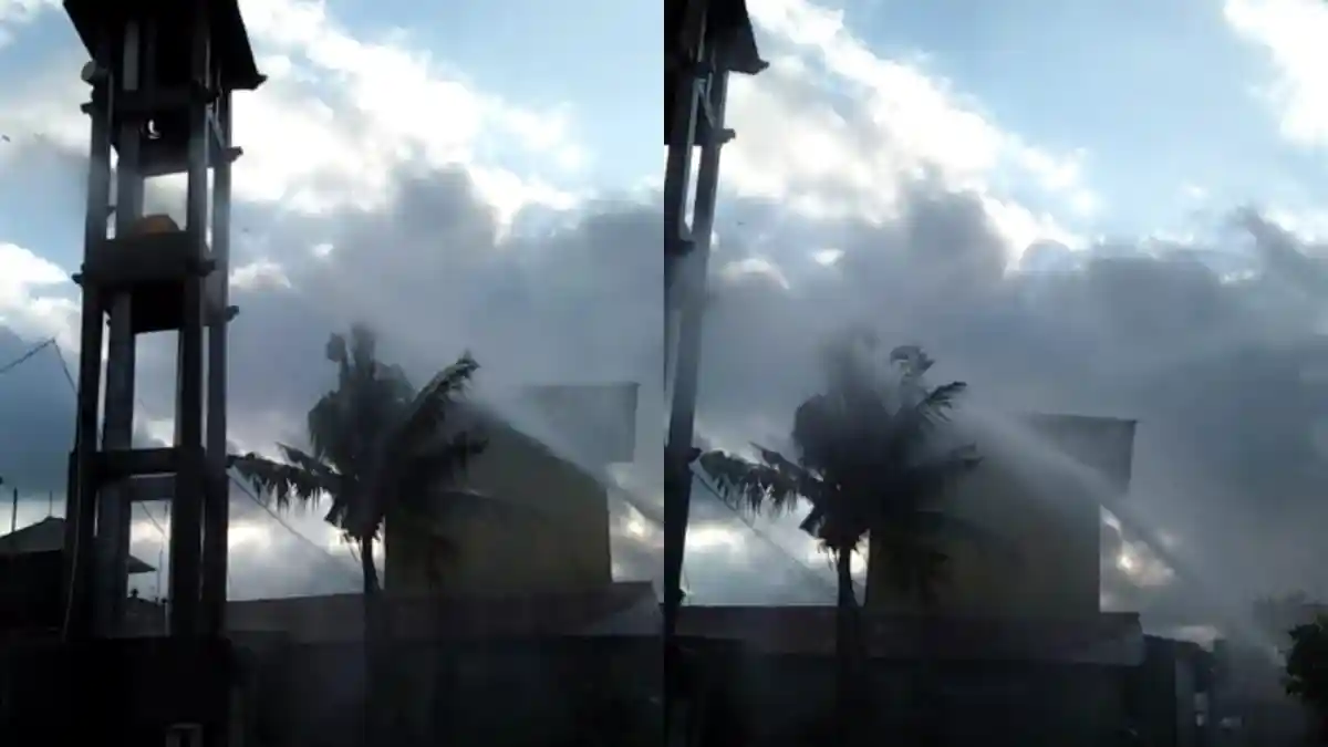 Diduga Korsleting Listrik, Tower Provider di Kelurahan Abianbase Mengwi Terbakar