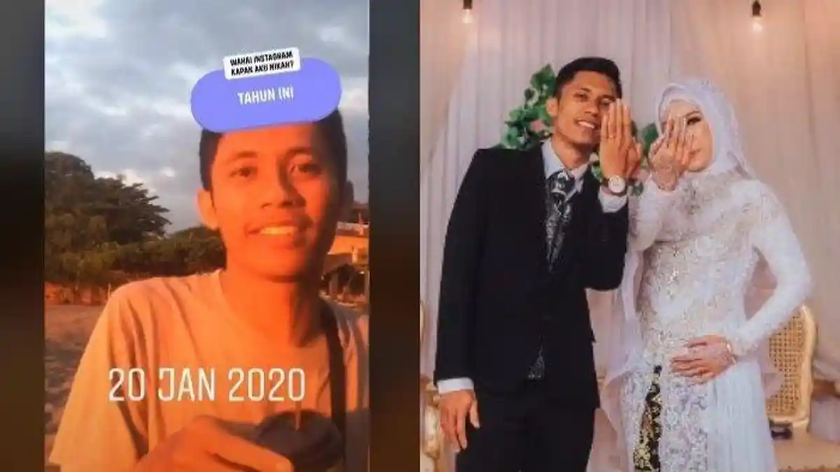 Kisah Pria Iseng Coba Filter Kapan Nikah, Ramalan Jadi Kenyataan, Kini Menikah Sesuai Tebakan di IG