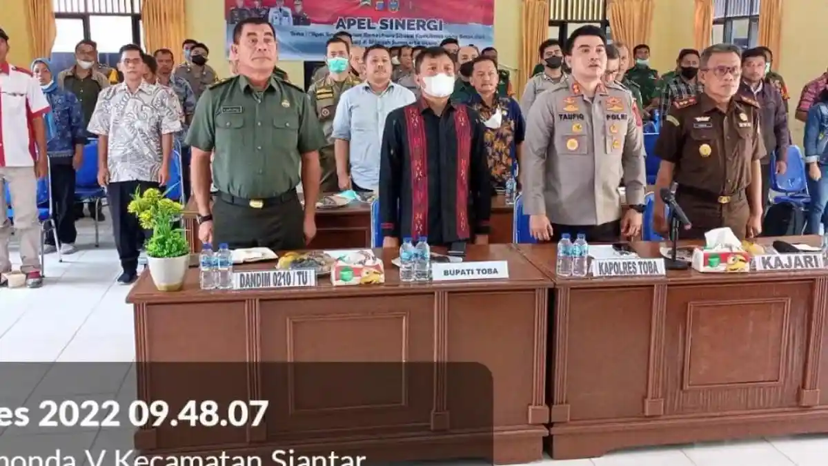 Pelihara Kamtibmas, Kapolres Toba Pimpin Apel Sinergitas