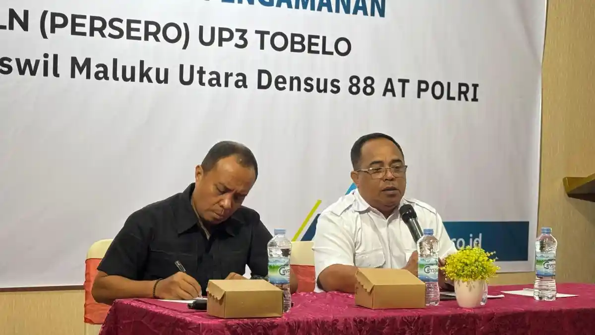 PLN UP3 Tobelo-Densus 88 AT Polri Sosialisasi Pencegahan Terorisme dan Sistem Manajemen Pengamanan