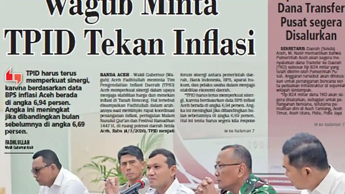 Wagub Minta TPID Tekan Inflasi