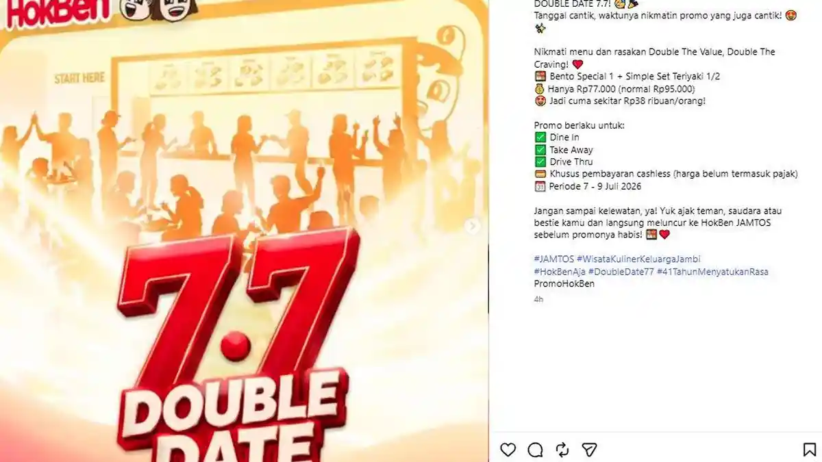 Promo 7.7 di Jamtos, Ada Diskon 40 Persen hingga Paket Rp77 Ribu - Tribunjambi.com