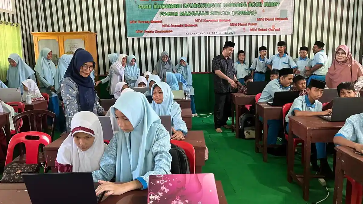 Belasan Murid SDN 19 Meulaboh Lakukan Studi Visit ke MTsS Harapan Bangsa Aceh Barat