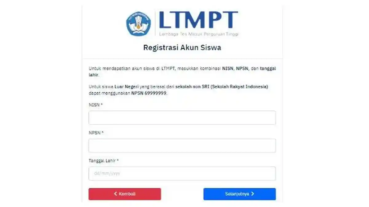 Cara Daftar SNMPTN 2021 LTMPT di portal.ltmpt.ac.id, Dilengkapi Cara Registrasi dan Verifikasi Data