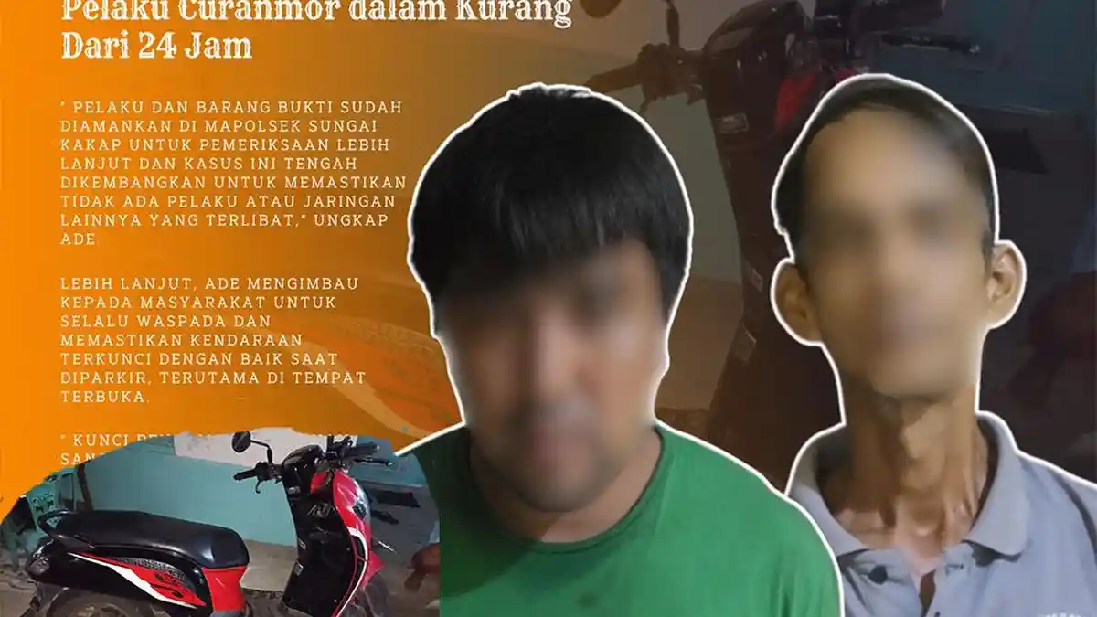 Polisi Tangkap Penadah dan Tersangka Curanmor Kurang dari 24 Jam, Ini Orang dan Barang Buktinya