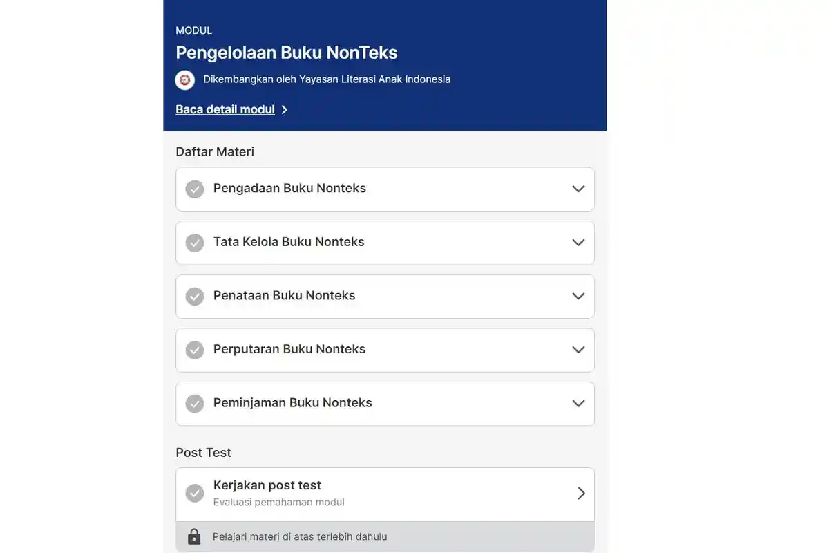 Kunci Jawaban Post Test Modul 2 Buku Nonteks Bermutu dan Bagaimana Memanfaatkannya Pengelolaan Buku