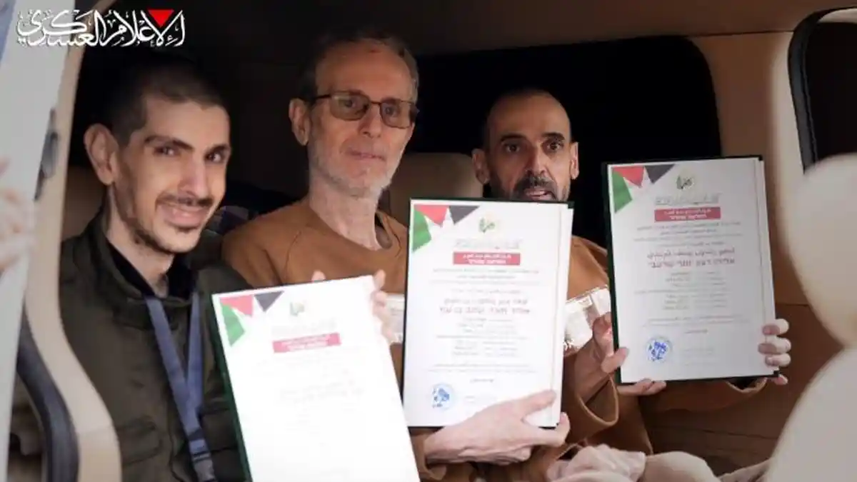 Brigade Al-Qassam Bebaskan 3 Sandera Israel di Jalur Gaza Tengah