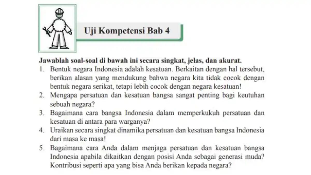 Kunci Jawaban PKN Kelas 12 Uji Kompetensi Bab 4 Halaman 120 Kurikulum 2013