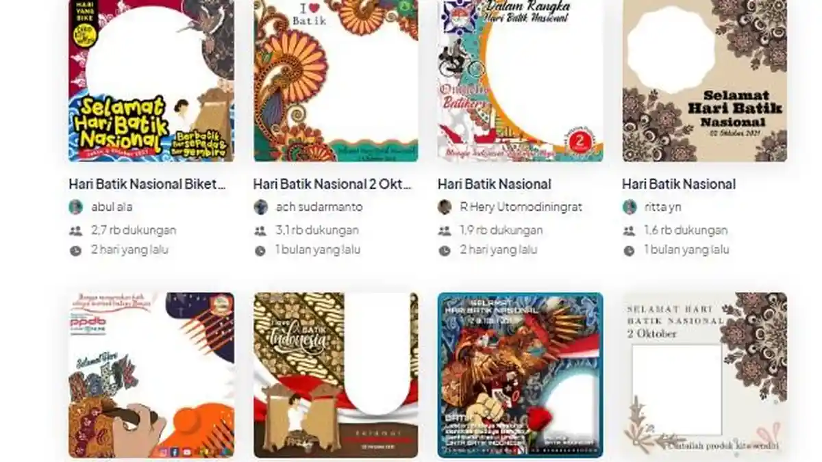 20 Link Twibbon Hari Batik Nasional 2021 Sabtu 2 Oktober 2021, Berikut Cara untuk Membuatnya