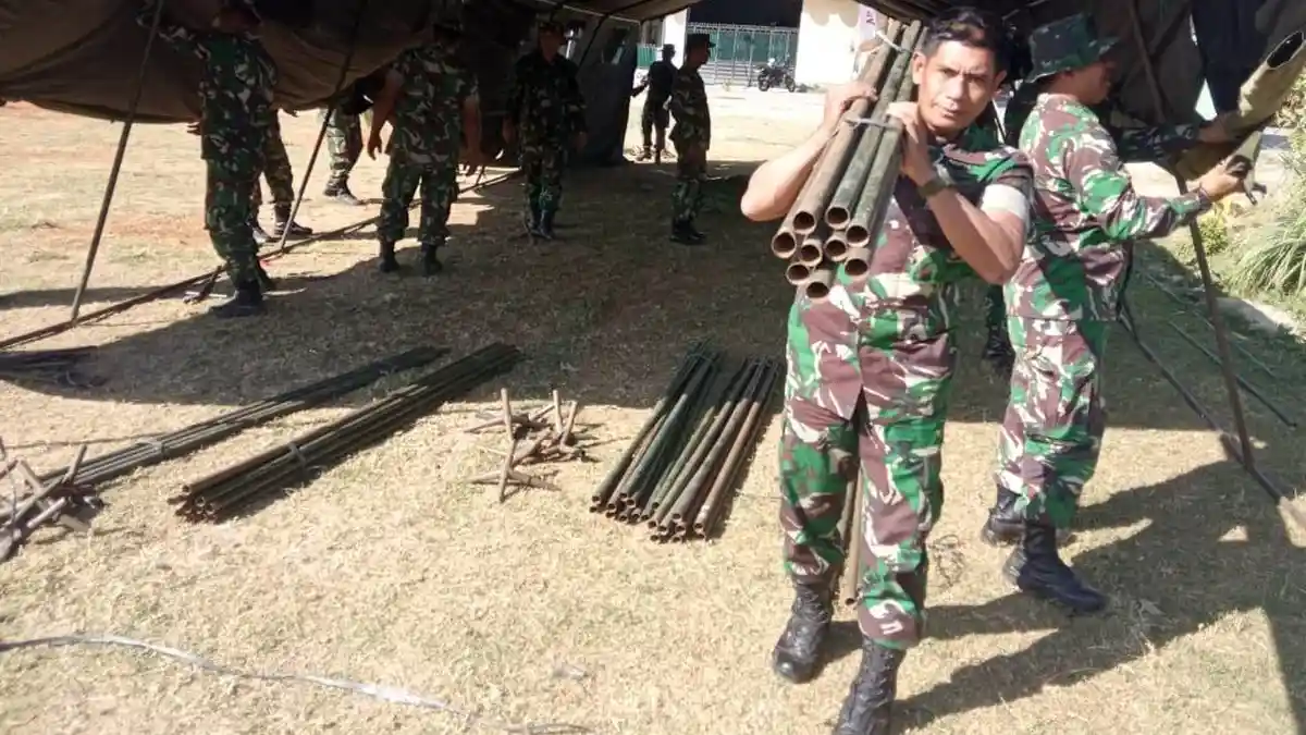 Kapendim Letda Inf Kasrin Turun Lapangan Ikut Persiapkan Penutupan TMMD Demak