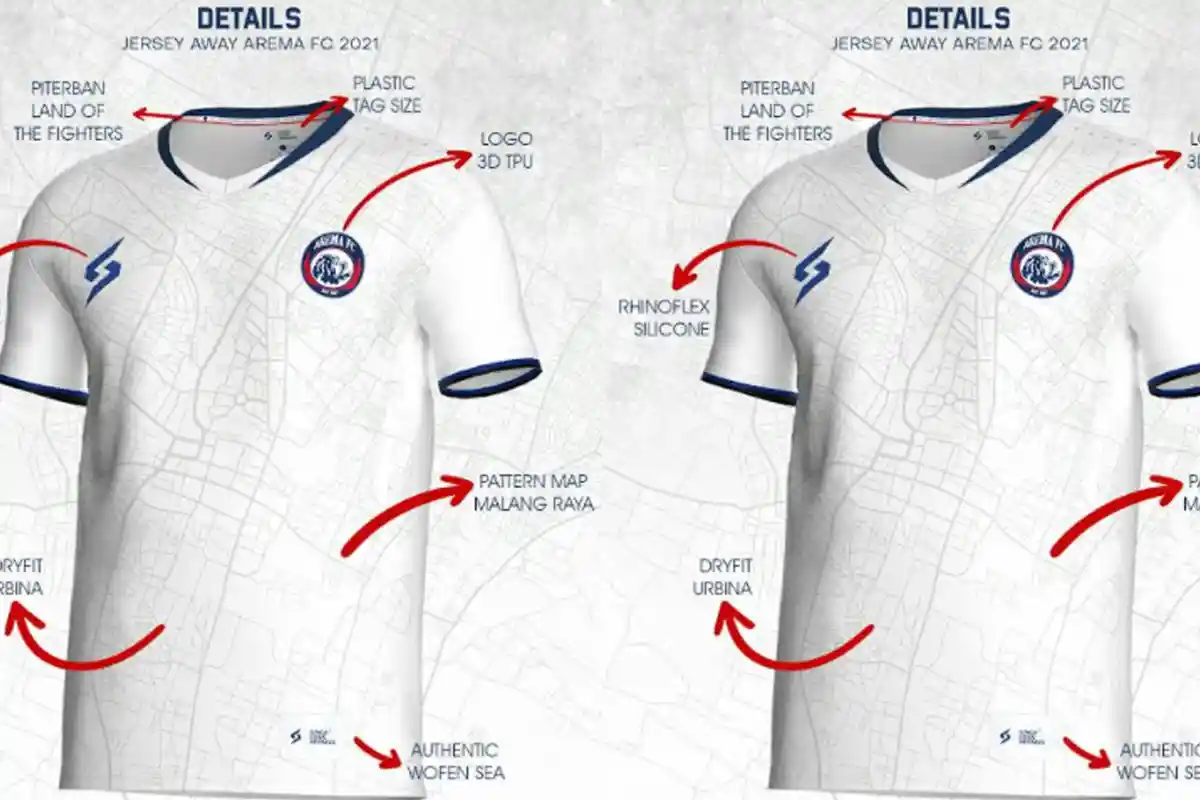 Ada Peta Malang Raya di Jersey Away Arema FC 2021