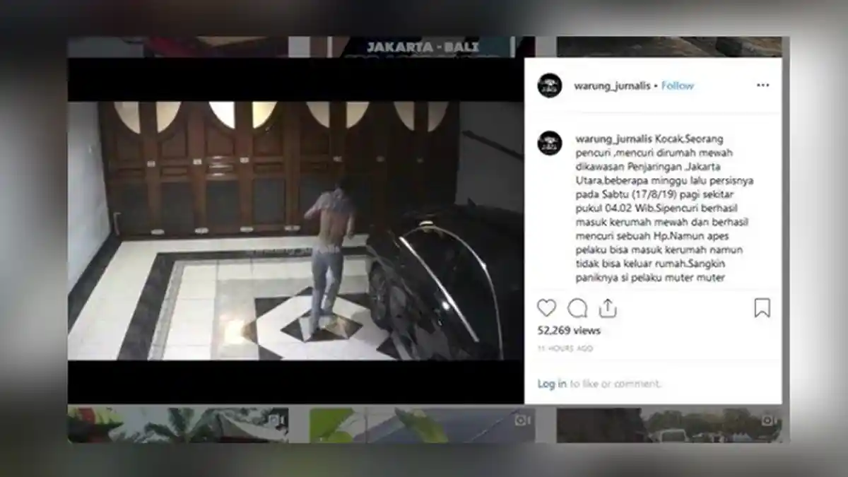 Pencuri Berlari dan Panik Mencari Jalan Keluar Dari Rumah Seorang Warga, Ini Videonya