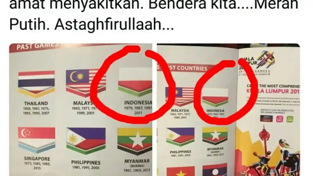 Bendera Indonesia Terbalik, Warganet Marah, Minta Atlet Ditarik dari Sea Games 2017