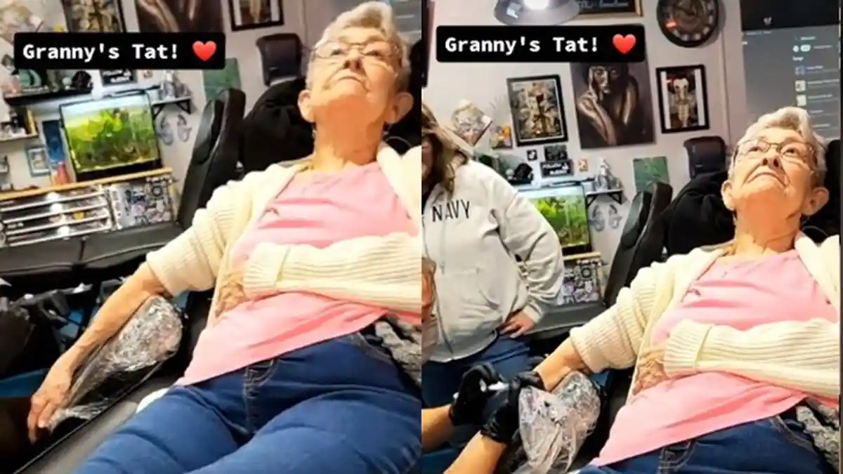 Nenek Berusia 82 Tahun Ini Pasang Tato untuk Pertama Kali, Alasannya Sepele, Ini Hasil Gambarnya!