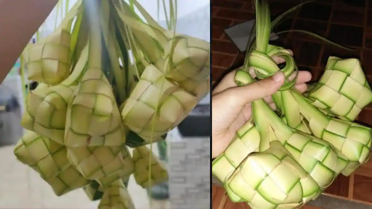 Jelang Tradisi Qunutan, Warga Serang Sibuk Membuat Cangkang Ketupat