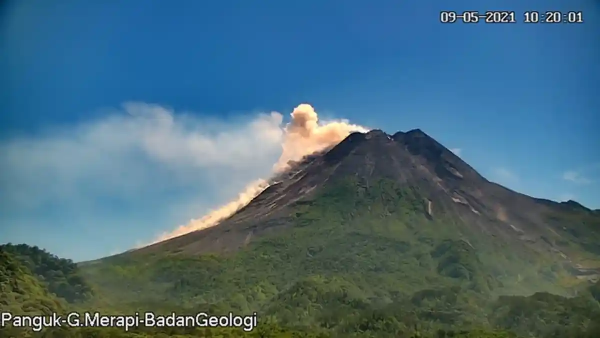 UPDATE Gunung Merapi Senin 10 Mei 2021: Dalam 6 Jam, Merapi Tercatat Alami 4 Guguran Lava Pijar