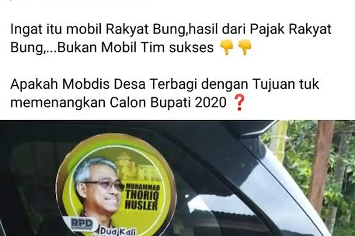 Jelang Pilkada, Kendaraan Operasional Desa Luwu Timur Dipasangi Gambar Bakal Calon Bupati