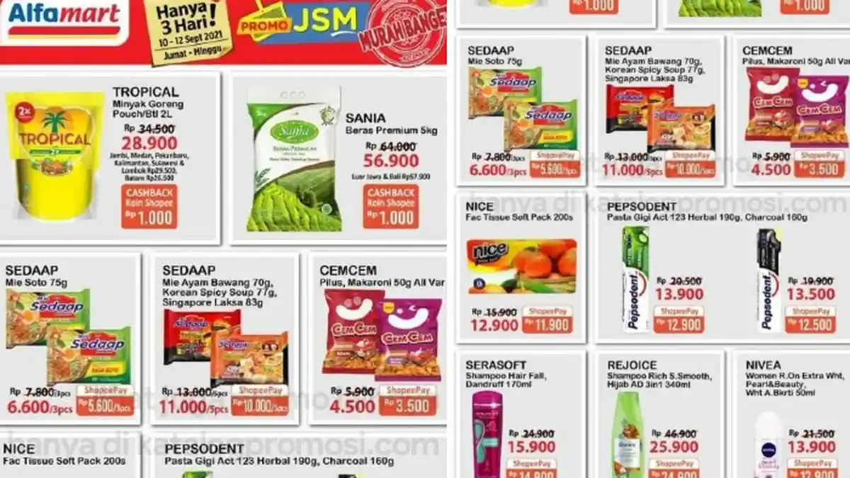 PROMO JSM Alfamart 9-10 September Diskon Minyak Goreng, Susu Anak, Beras Pulen dll