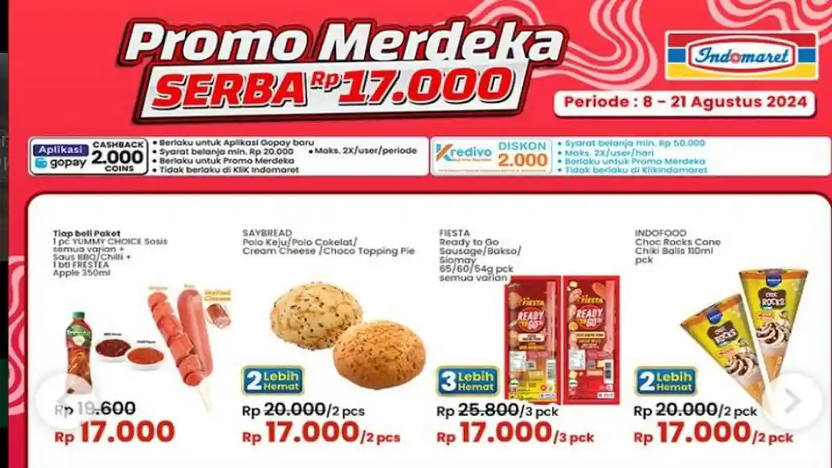 Promo Indomaret Hari Ini 13 Agustus 2024 Harga Heboh Rp1 Ada Milo,Smax,Nabati, Serba Rp17Ribu :Kraft