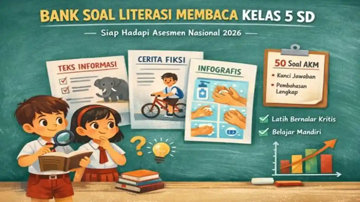 30 Contoh Soal AKM Literasi Membaca Kelas 5 SD Tahun 2026, Dilengkapi Kunci Jawaban dan Pembahasan