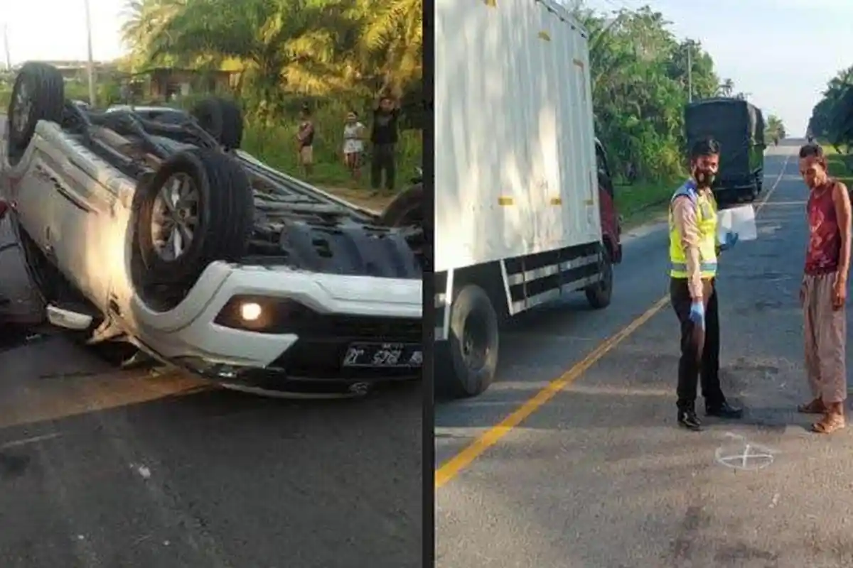 Kecelakaan Maut Pukul 06.40 WIB, Seorang Wanita Tewas, Terios Oleng Terbalik Hingga Hantam Korban