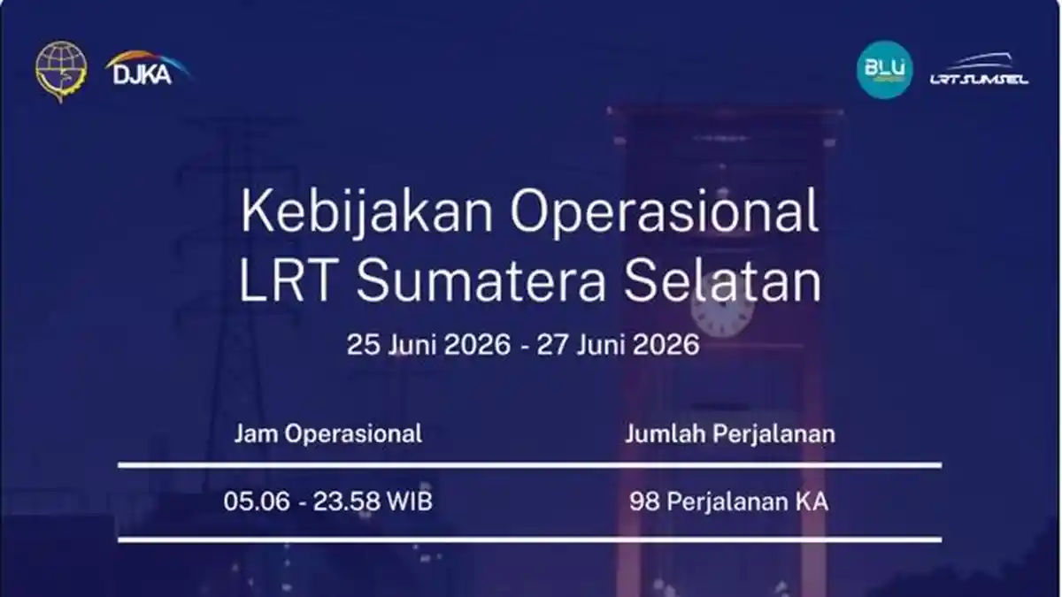 Jadwal Operasional LRT Sumsel 25-27 Juni 2026, Khusus HUT Ke-1343 Kota Palembang - Tribunsumsel.com