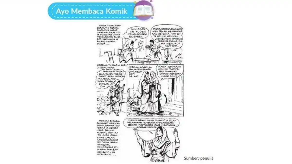 KUNCI JAWABAN Pendidikan Agama Katolik Kelas 5 SD Halaman 75 Kurikulum Merdeka, Maria & Elisabet