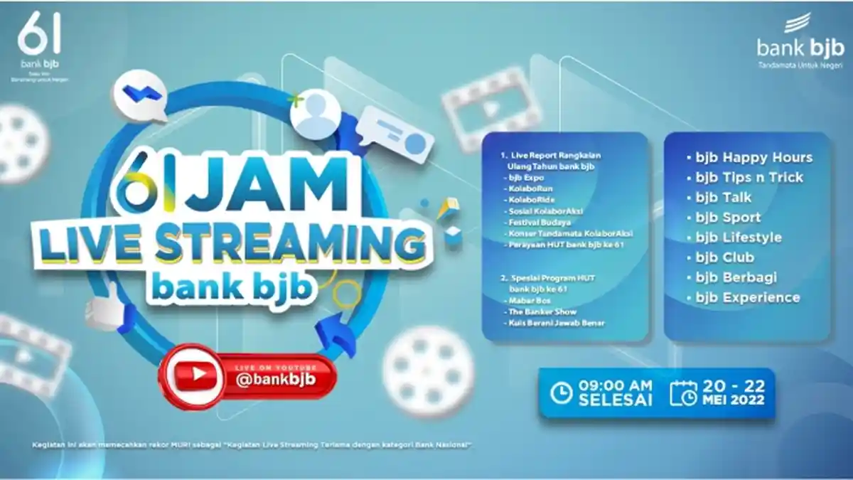 Live Streaming 61 Jam Non Stop bank bjb Siap Pecahkan Rekor MURI
