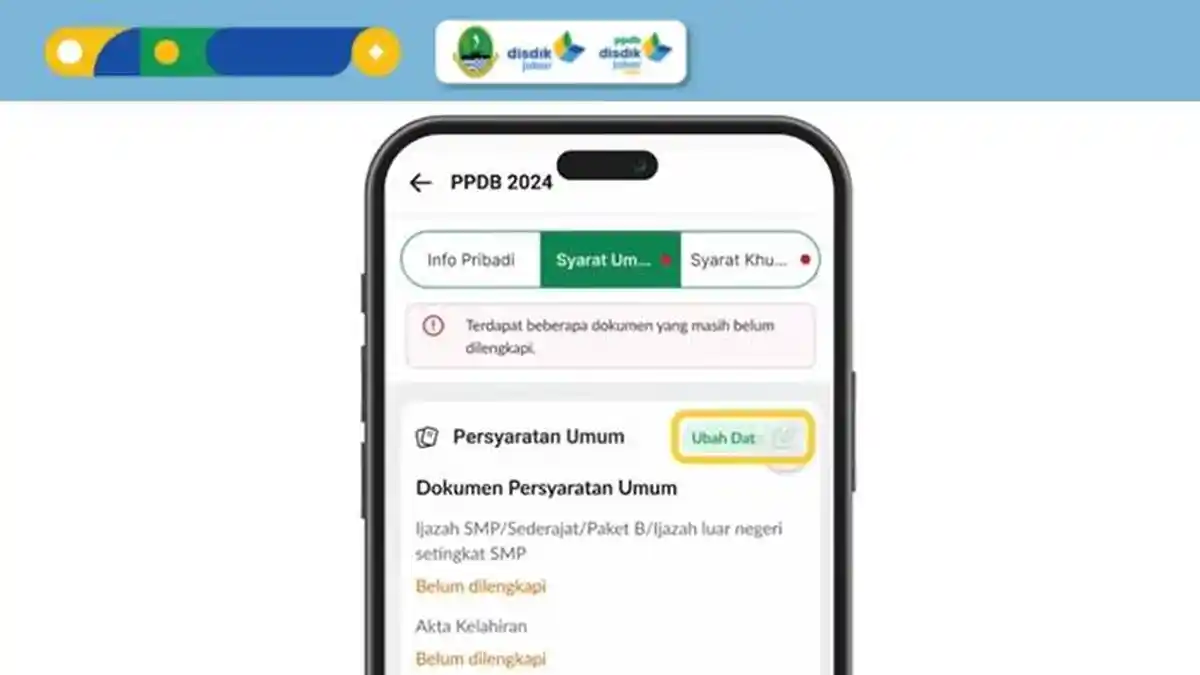 Cara Mengisi Persyaratan Umum PPDB Jabar 2024 di Aplikasi Sapawarga