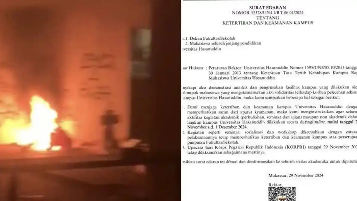Pembakaran Fasum FIB Unhas Makassar di Picu karena Kekerasan Seksual oleh Orang Tak Dikenal