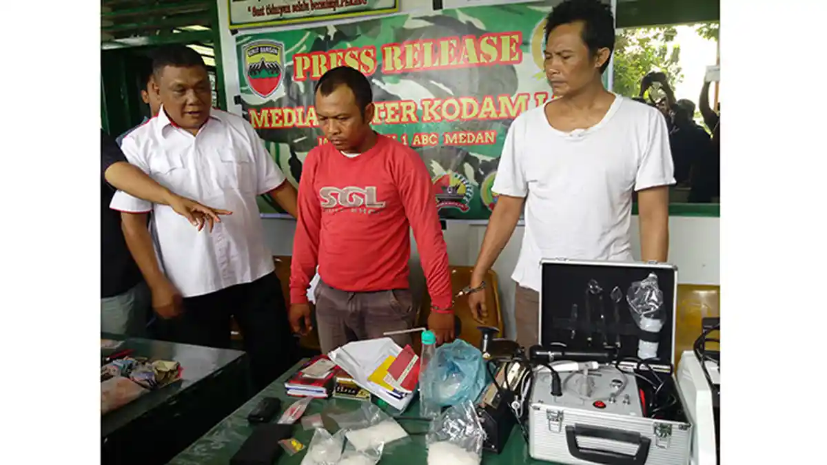 Intel Kodam Bukit Barisan Cokok Dua Bandar Sabu Medan dan Belawan